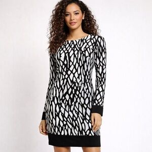 Y2K Cache Black & White Sequin Sheath Dress – Size 2